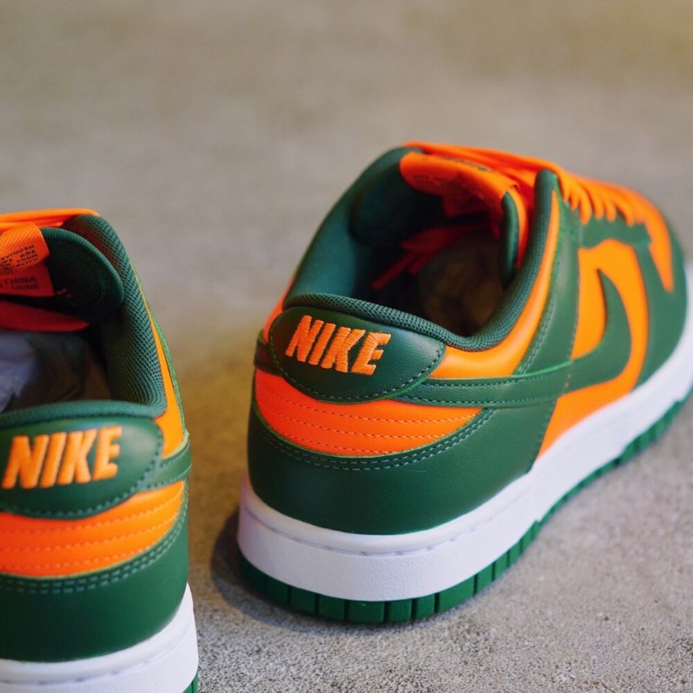 Nike Dunk Low Retro Miami Hurricanes Men's Size 8.5 - Picture 8 of 12